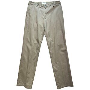Dockers Mens Straight Fit Dress Pants Flat Front Stretch Size 34x34 Beige Casual